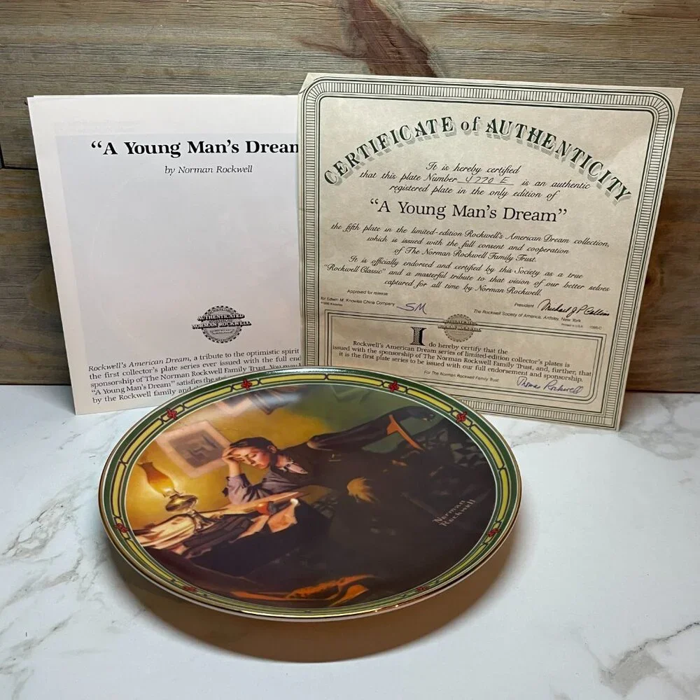 Norman Rockwell A Young Mans Dream Collectors Plate in Knowles Fine China